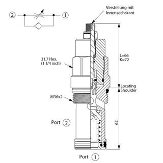 Bild von Drosselrückschlagventil NC-16A-21-BA-L