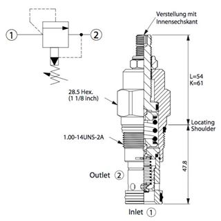 Bild von Druckbegr.Ventil RP-3A-20-A-L, 200 lpm