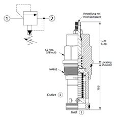 Bild von Druckbegr.Ventil RP-18A-20-C-L, 760 lpm