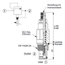 Bild von Druckbegr.Ventil RP-10W-20-A-L, 95 lpm