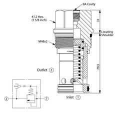 Bild von Druckbegr.Ventil RP-18A-20-W-8, 760 lpm