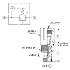 Bild von Druckbegr.Ventil RP-10W-20-W-8, 95 lpm