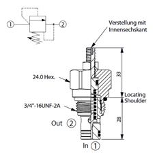 Bild von Druckbegr.Ventil RD-08W-23-A-L, 3 lpm