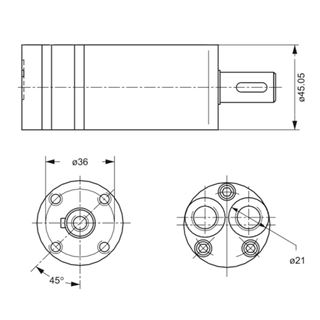 Bild von Motor OML08, zyl. Welle 16mm