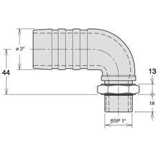 Bild von Sauganschluss 90°/ BSP 1"