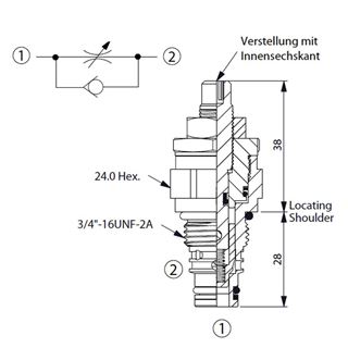 Bild von Drosselrückschlagventil NC-08W-20-N-L