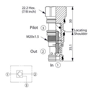 Bild von Rückschlagventil CC-11A-30-20-N, T-11A