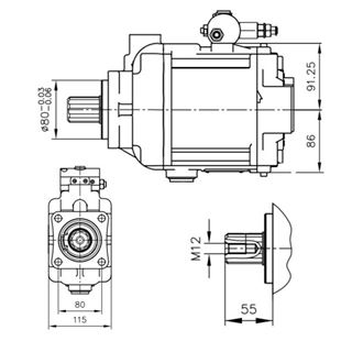 Bild von Axialkolbenp. V60N-060 RDYN m. LS-Regler